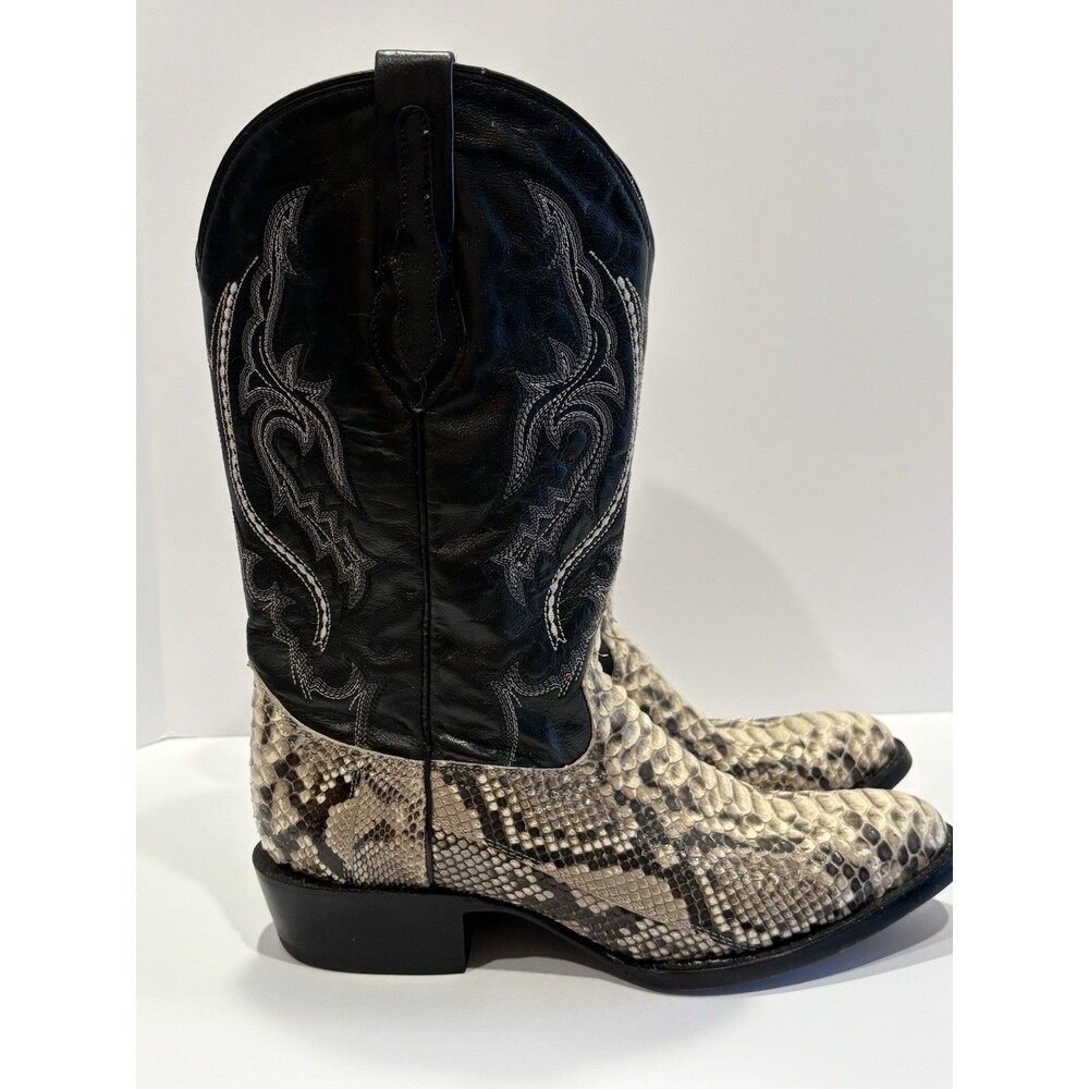 J.B. Dillon Reserve High Noon Python Cowboy Boots Men’s Size 10 D Black Exotic